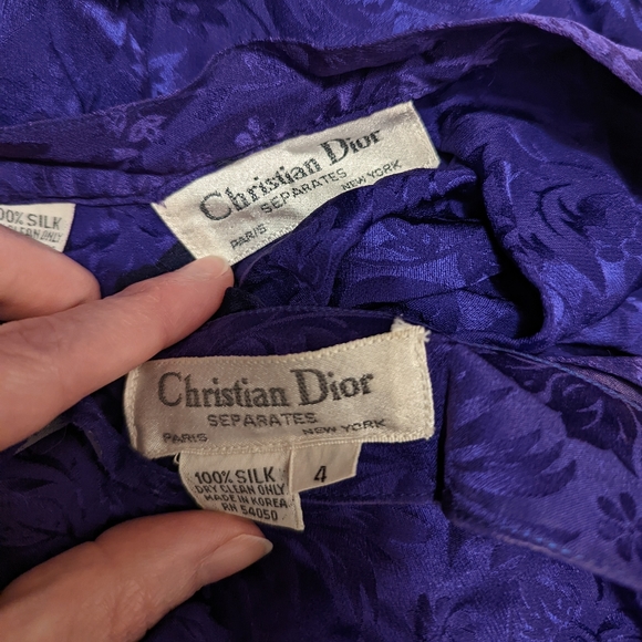 Christian Dior Vintage 2 Piece Purple Silk Set - Picture 9 of 10